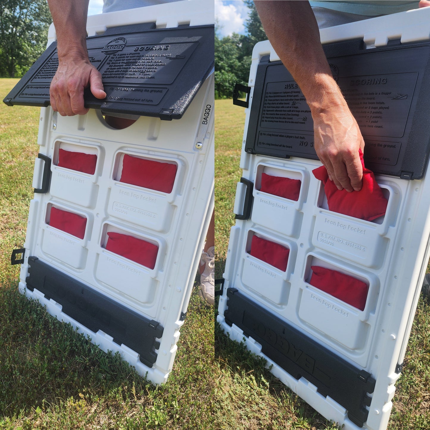 American USA Wood Texture Flag Bag Toss Game