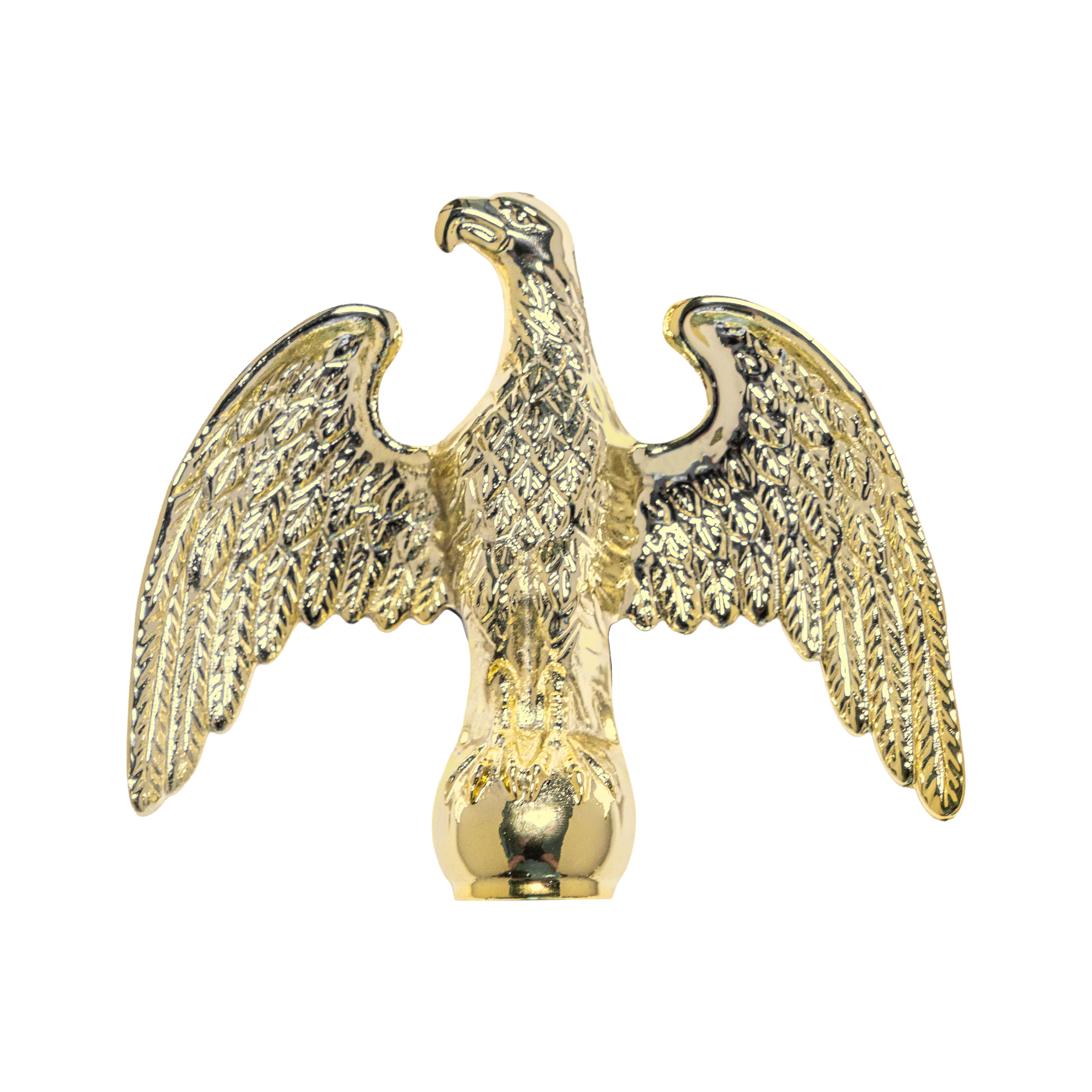 460 Eagle Emblem – Gold Plating With Black-and-White Flags – Fits Galaxie Torino (New)