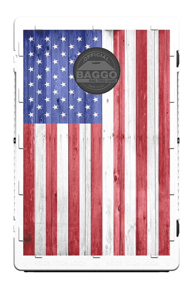 American USA Wood Texture Flag Bag Toss Game
