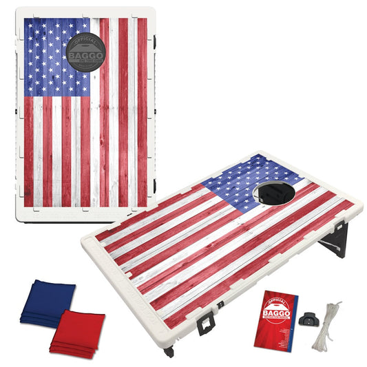 American USA Wood Texture Flag Bag Toss Game
