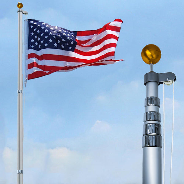 Roosevelt Premium 25ft Telescoping Flag Pole Kit